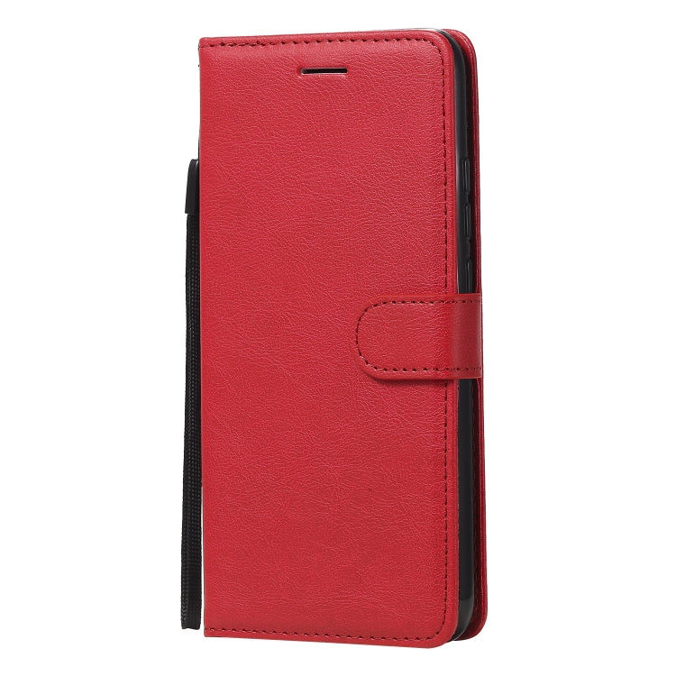 For Xiaomi Redmi 9C Solid Color Horizontal Flip Protective Leather Case with Holder & Card Slots & Wallet & Photo Frame & Lanyard