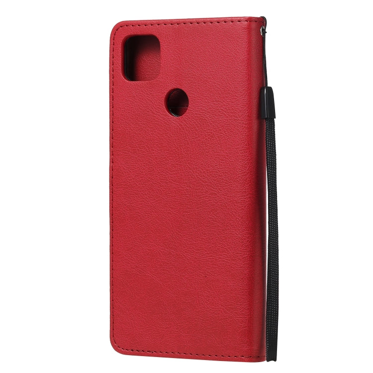 For Xiaomi Redmi 9C Solid Color Horizontal Flip Protective Leather Case with Holder & Card Slots & Wallet & Photo Frame & Lanyard