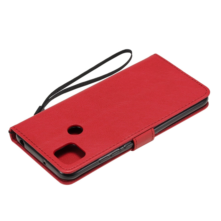 For Xiaomi Redmi 9C Solid Color Horizontal Flip Protective Leather Case with Holder & Card Slots & Wallet & Photo Frame & Lanyard