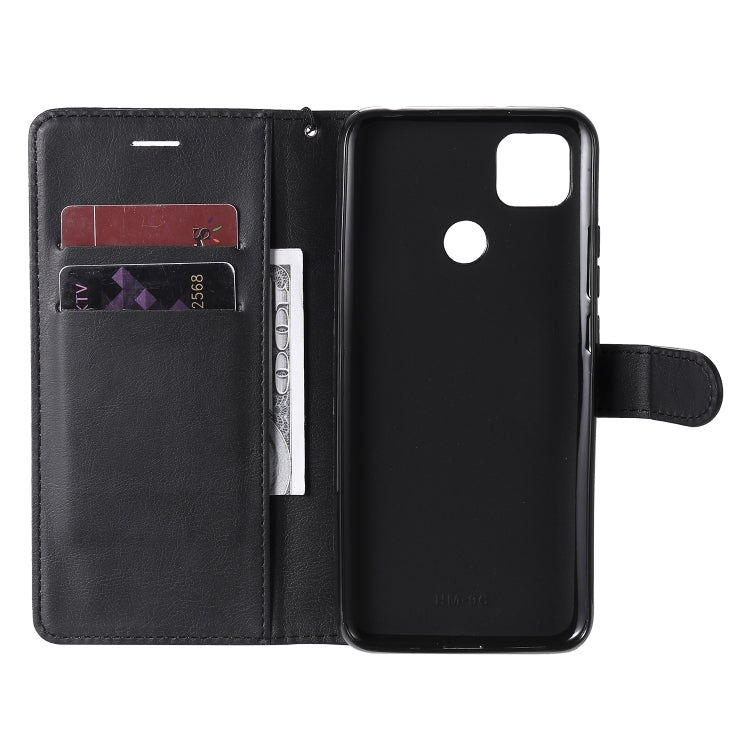 For Xiaomi Redmi 9C Solid Color Horizontal Flip Protective Leather Case with Holder & Card Slots & Wallet & Photo Frame & Lanyard