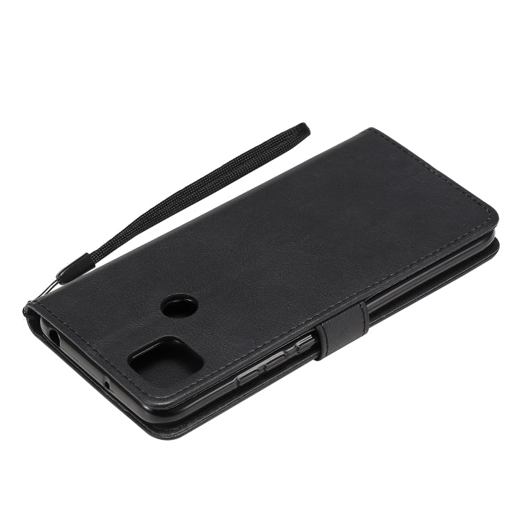 For Xiaomi Redmi 9C Solid Color Horizontal Flip Protective Leather Case with Holder & Card Slots & Wallet & Photo Frame & Lanyard