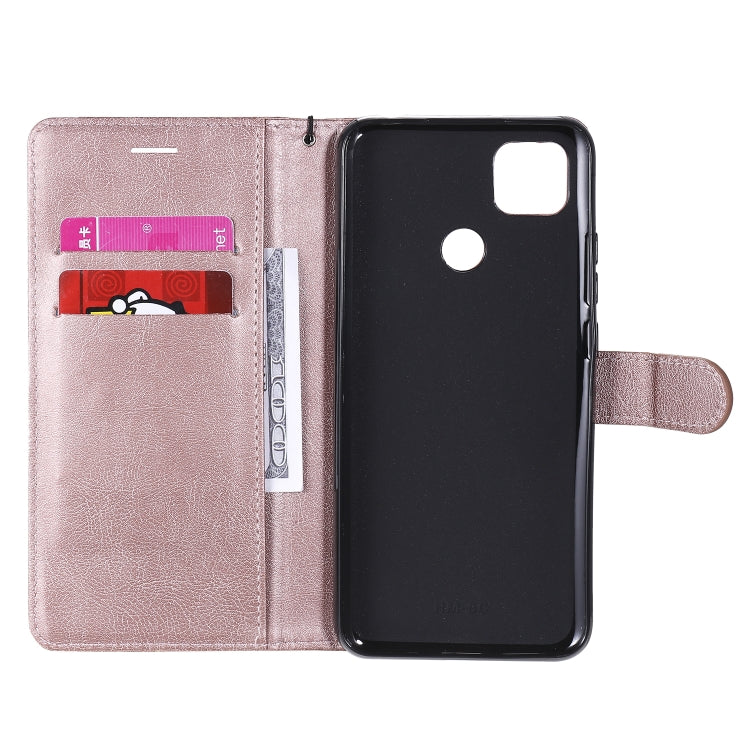 For Xiaomi Redmi 9C Solid Color Horizontal Flip Protective Leather Case with Holder & Card Slots & Wallet & Photo Frame & Lanyard