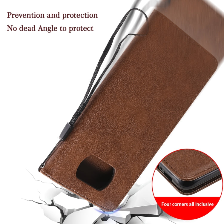 For Xiaomi Poco X3 NFC Solid Color Horizontal Flip Protective Leather Case with Holder & Card Slots & Wallet & Photo Frame & Lanyard