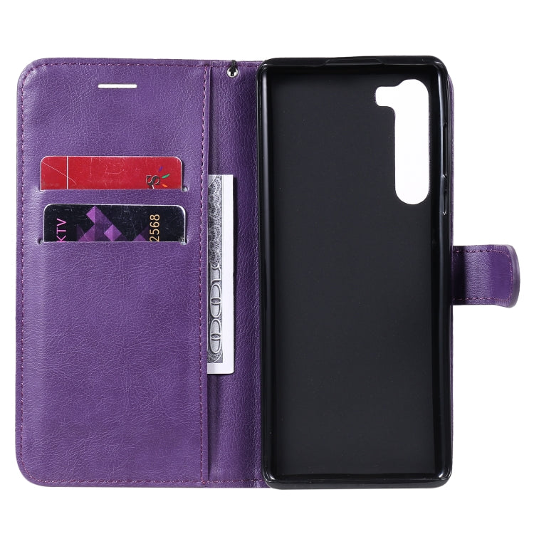 For Motorola Moto Edge Solid Color Horizontal Flip Protective Leather Case with Holder & Card Slots & Wallet & Photo Frame & Lanyard