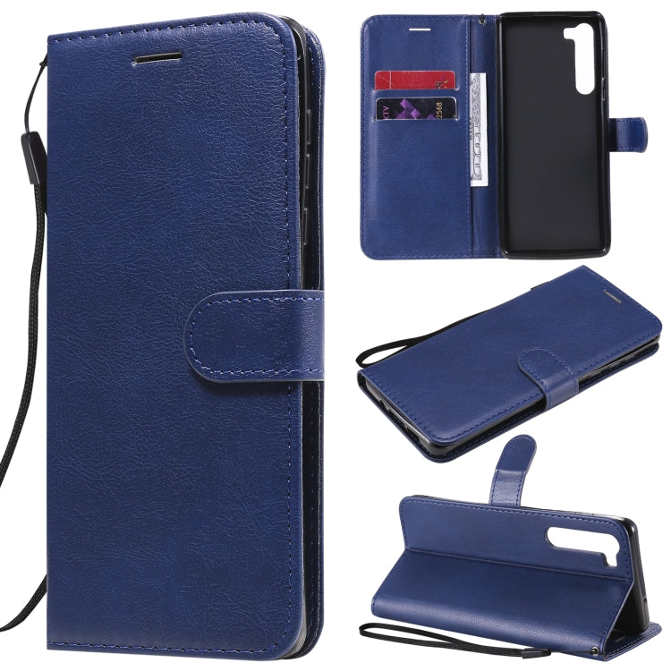 For Motorola Moto Edge Solid Color Horizontal Flip Protective Leather Case with Holder & Card Slots & Wallet & Photo Frame & Lanyard