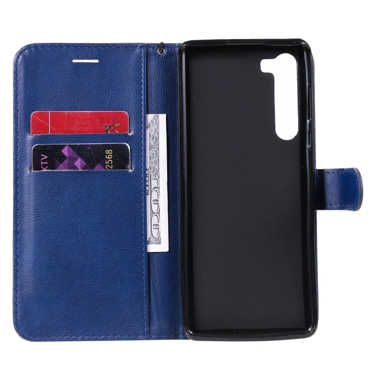For Motorola Moto Edge Solid Color Horizontal Flip Protective Leather Case with Holder & Card Slots & Wallet & Photo Frame & Lanyard