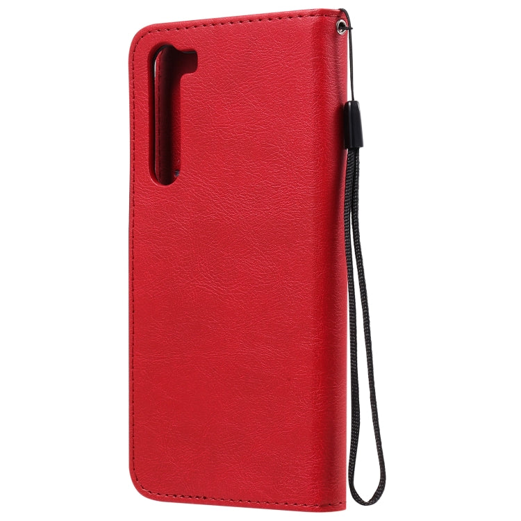 For Motorola Moto Edge Solid Color Horizontal Flip Protective Leather Case with Holder & Card Slots & Wallet & Photo Frame & Lanyard