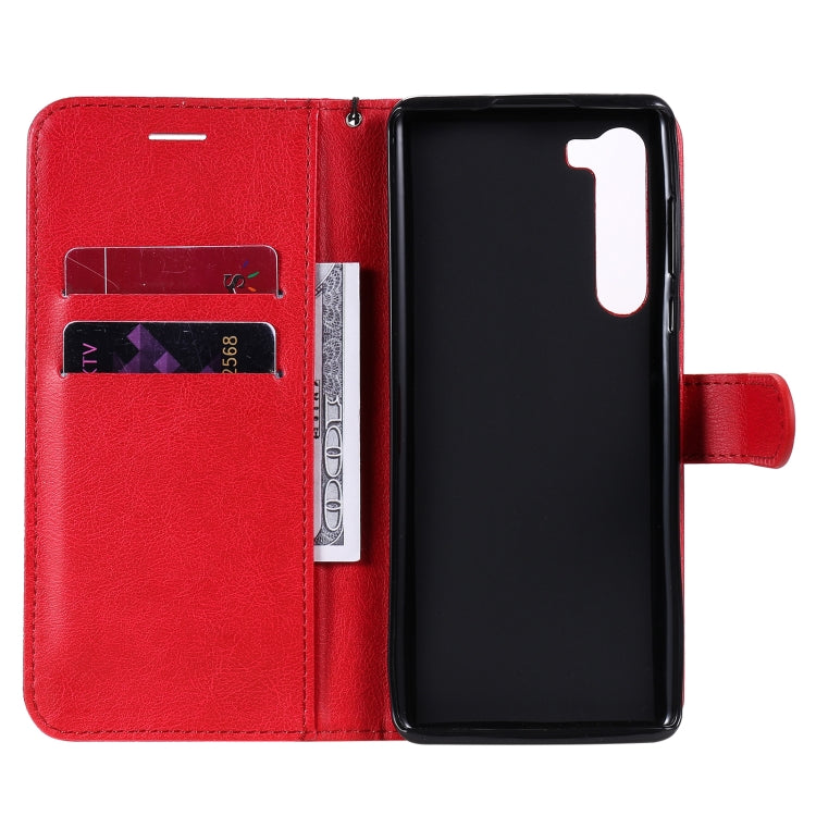 For Motorola Moto Edge Solid Color Horizontal Flip Protective Leather Case with Holder & Card Slots & Wallet & Photo Frame & Lanyard