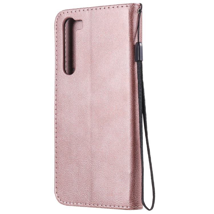 For Motorola Moto Edge Solid Color Horizontal Flip Protective Leather Case with Holder & Card Slots & Wallet & Photo Frame & Lanyard