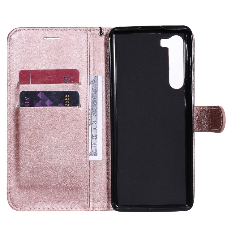 For Motorola Moto Edge Solid Color Horizontal Flip Protective Leather Case with Holder & Card Slots & Wallet & Photo Frame & Lanyard