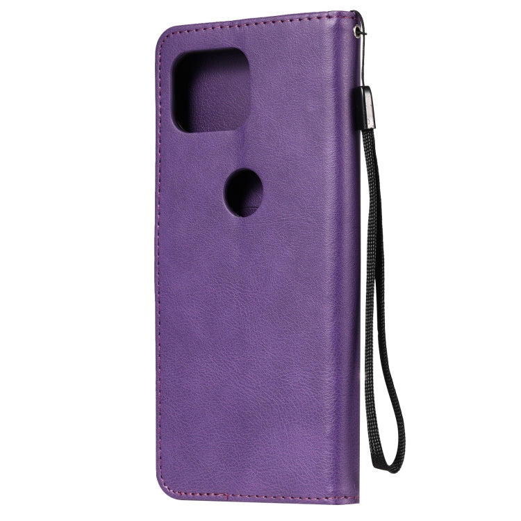 For Motorola Moto G 5G Plus Solid Color Horizontal Flip Protective Leather Case with Holder & Card Slots & Wallet & Photo Frame & Lanyard