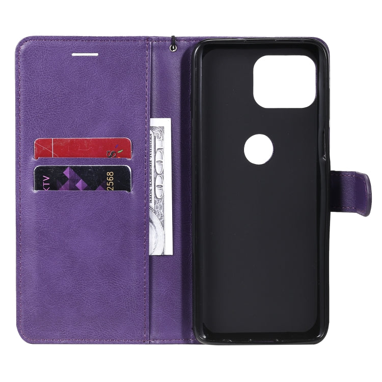 For Motorola Moto G 5G Plus Solid Color Horizontal Flip Protective Leather Case with Holder & Card Slots & Wallet & Photo Frame & Lanyard