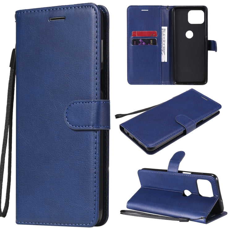 For Motorola Moto G 5G Plus Solid Color Horizontal Flip Protective Leather Case with Holder & Card Slots & Wallet & Photo Frame & Lanyard