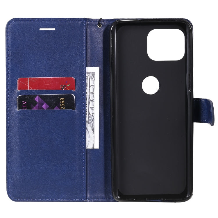 For Motorola Moto G 5G Plus Solid Color Horizontal Flip Protective Leather Case with Holder & Card Slots & Wallet & Photo Frame & Lanyard