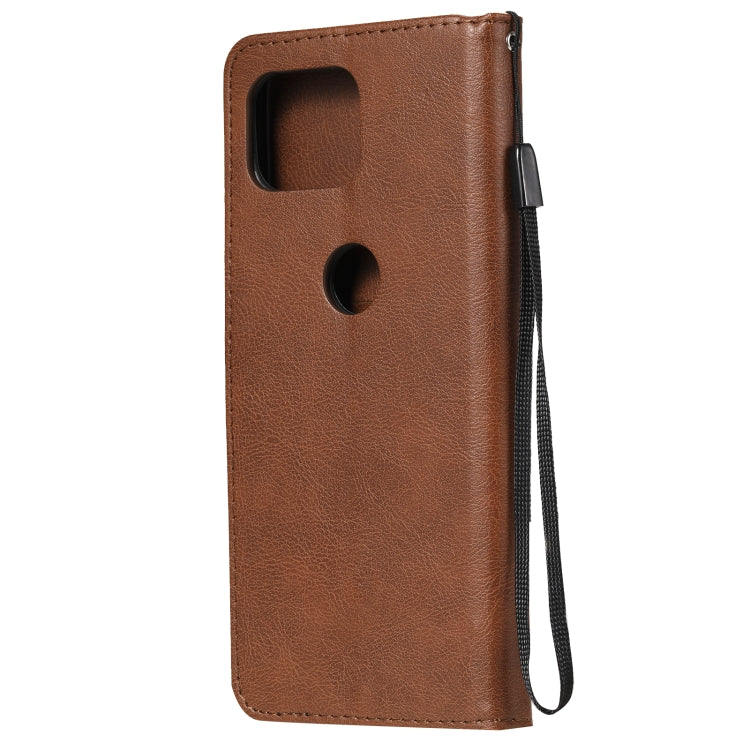 For Motorola Moto G 5G Plus Solid Color Horizontal Flip Protective Leather Case with Holder & Card Slots & Wallet & Photo Frame & Lanyard