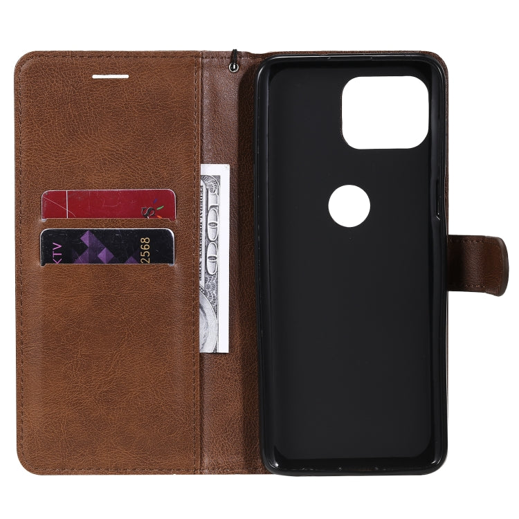 For Motorola Moto G 5G Plus Solid Color Horizontal Flip Protective Leather Case with Holder & Card Slots & Wallet & Photo Frame & Lanyard
