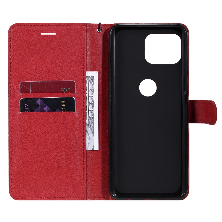 For Motorola Moto G 5G Plus Solid Color Horizontal Flip Protective Leather Case with Holder & Card Slots & Wallet & Photo Frame & Lanyard