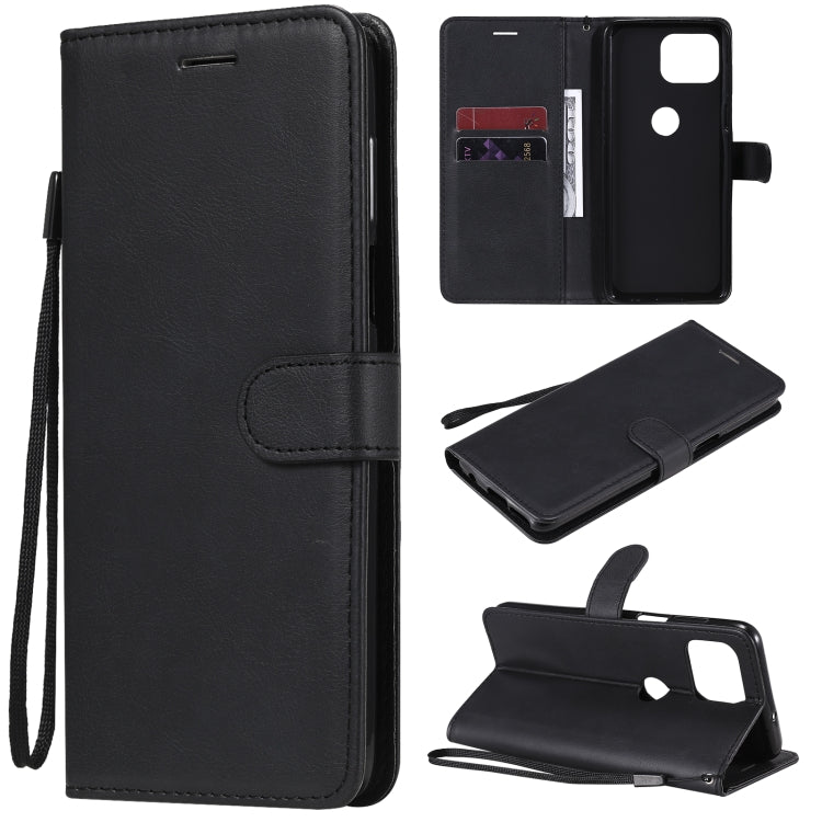 For Motorola Moto G 5G Plus Solid Color Horizontal Flip Protective Leather Case with Holder & Card Slots & Wallet & Photo Frame & Lanyard