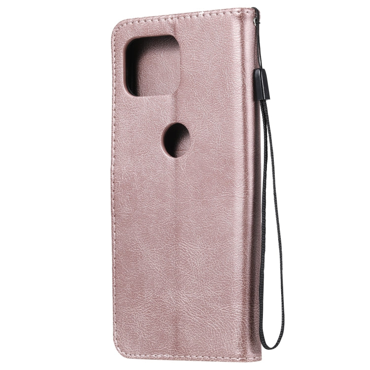 For Motorola Moto G 5G Plus Solid Color Horizontal Flip Protective Leather Case with Holder & Card Slots & Wallet & Photo Frame & Lanyard