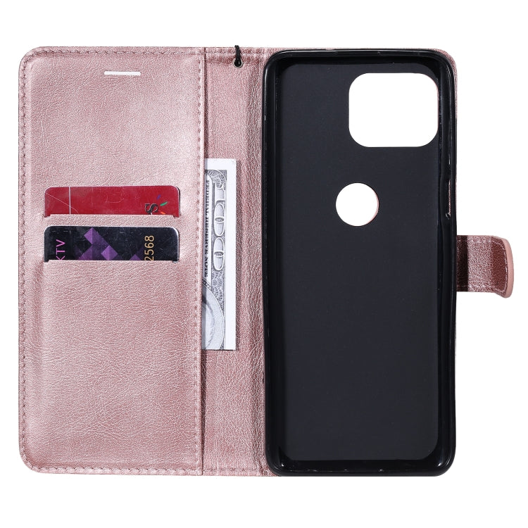 For Motorola Moto G 5G Plus Solid Color Horizontal Flip Protective Leather Case with Holder & Card Slots & Wallet & Photo Frame & Lanyard