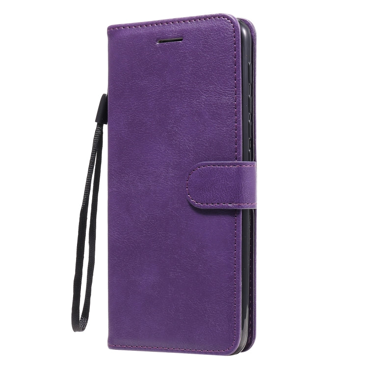 For Motorola Moto G9 Play Solid Color Horizontal Flip Protective Leather Case with Holder & Card Slots & Wallet & Photo Frame & Lanyard
