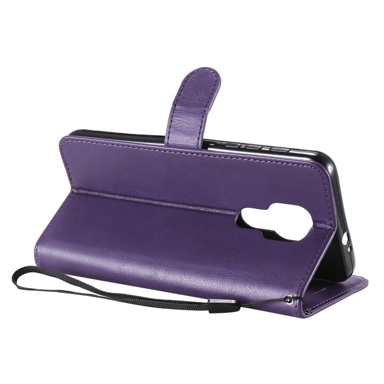 For Motorola Moto G9 Play Solid Color Horizontal Flip Protective Leather Case with Holder & Card Slots & Wallet & Photo Frame & Lanyard