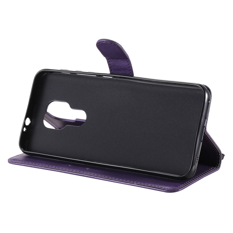 For Motorola Moto G9 Play Solid Color Horizontal Flip Protective Leather Case with Holder & Card Slots & Wallet & Photo Frame & Lanyard