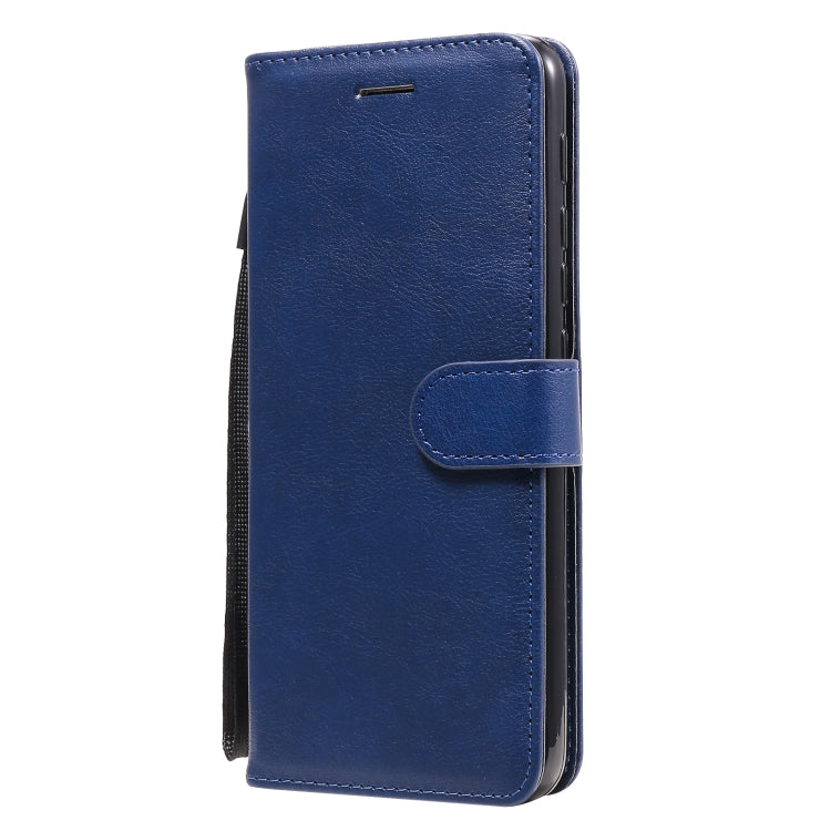 For Motorola Moto G9 Play Solid Color Horizontal Flip Protective Leather Case with Holder & Card Slots & Wallet & Photo Frame & Lanyard
