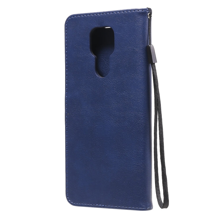 For Motorola Moto G9 Play Solid Color Horizontal Flip Protective Leather Case with Holder & Card Slots & Wallet & Photo Frame & Lanyard