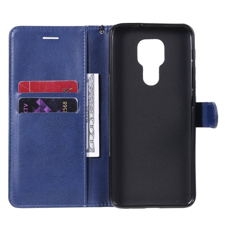 For Motorola Moto G9 Play Solid Color Horizontal Flip Protective Leather Case with Holder & Card Slots & Wallet & Photo Frame & Lanyard