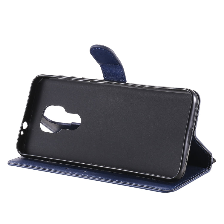 For Motorola Moto G9 Play Solid Color Horizontal Flip Protective Leather Case with Holder & Card Slots & Wallet & Photo Frame & Lanyard