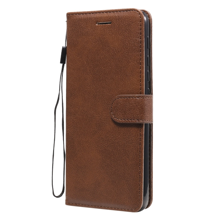 For Motorola Moto G9 Play Solid Color Horizontal Flip Protective Leather Case with Holder & Card Slots & Wallet & Photo Frame & Lanyard