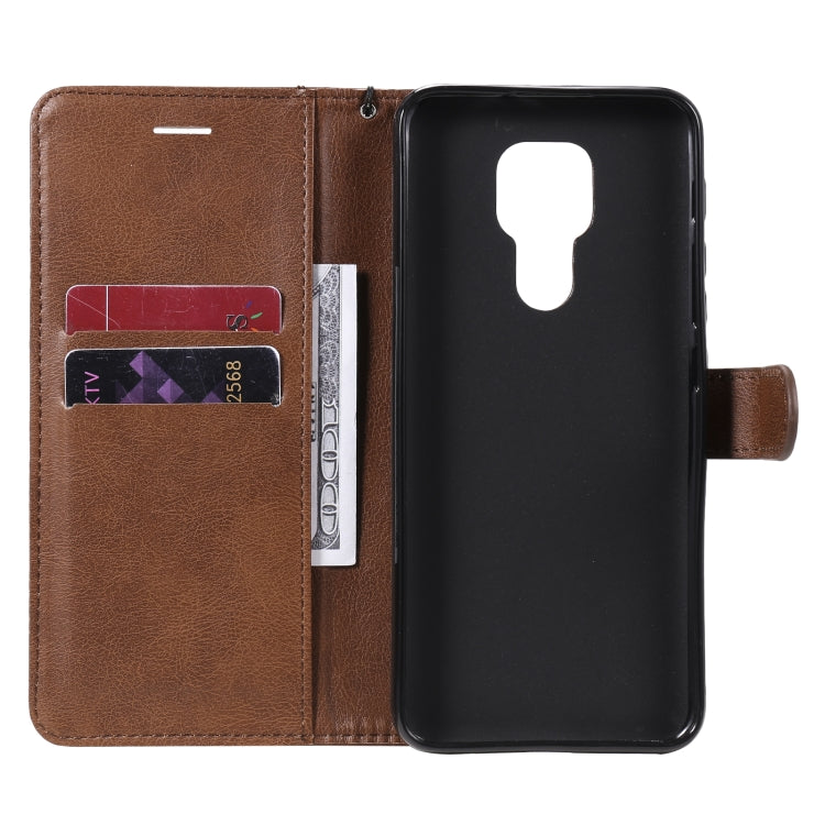 For Motorola Moto G9 Play Solid Color Horizontal Flip Protective Leather Case with Holder & Card Slots & Wallet & Photo Frame & Lanyard