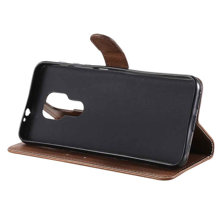 For Motorola Moto G9 Play Solid Color Horizontal Flip Protective Leather Case with Holder & Card Slots & Wallet & Photo Frame & Lanyard