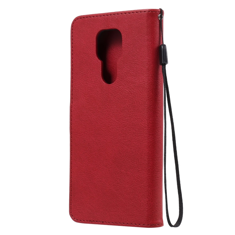 For Motorola Moto G9 Play Solid Color Horizontal Flip Protective Leather Case with Holder & Card Slots & Wallet & Photo Frame & Lanyard