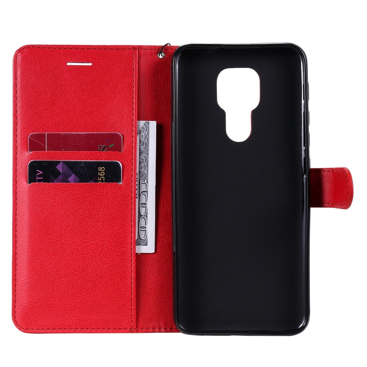 For Motorola Moto G9 Play Solid Color Horizontal Flip Protective Leather Case with Holder & Card Slots & Wallet & Photo Frame & Lanyard