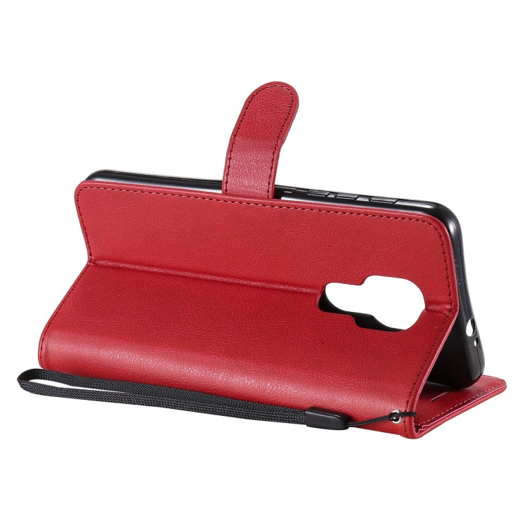 For Motorola Moto G9 Play Solid Color Horizontal Flip Protective Leather Case with Holder & Card Slots & Wallet & Photo Frame & Lanyard