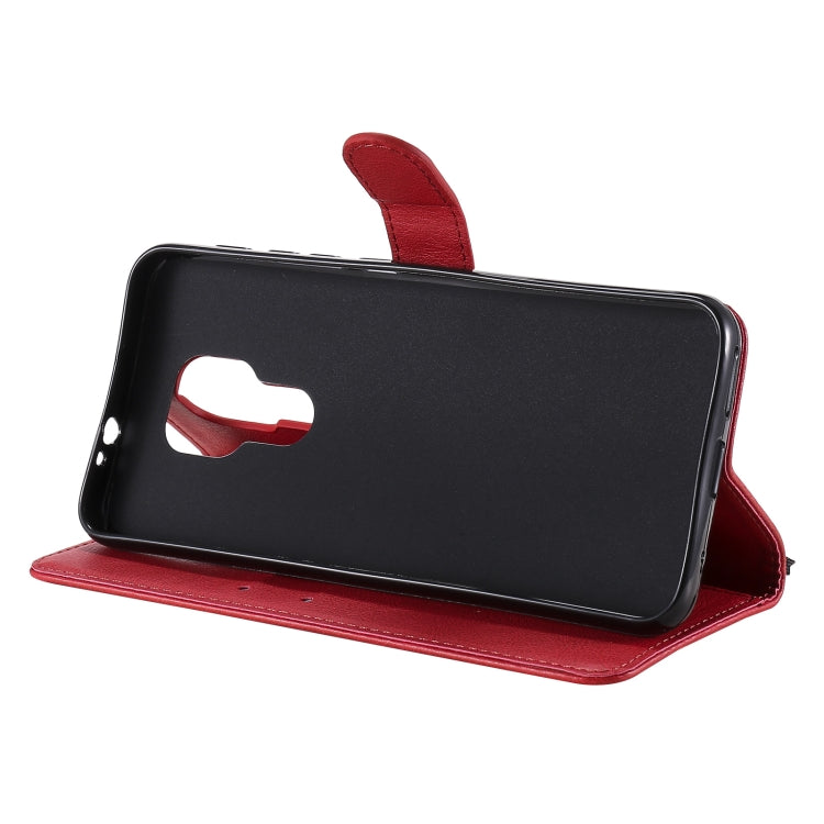 For Motorola Moto G9 Play Solid Color Horizontal Flip Protective Leather Case with Holder & Card Slots & Wallet & Photo Frame & Lanyard