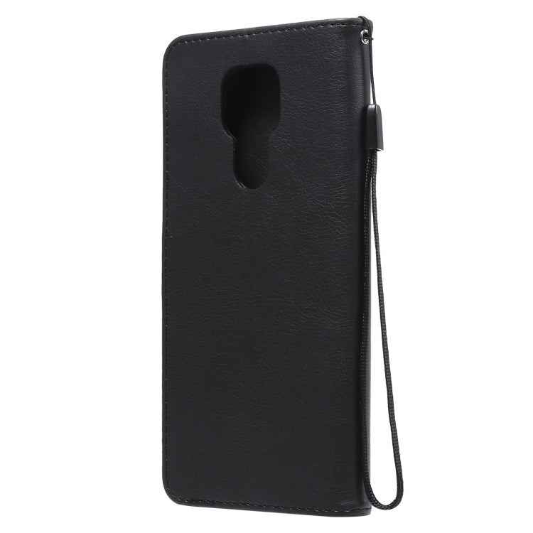 For Motorola Moto G9 Play Solid Color Horizontal Flip Protective Leather Case with Holder & Card Slots & Wallet & Photo Frame & Lanyard