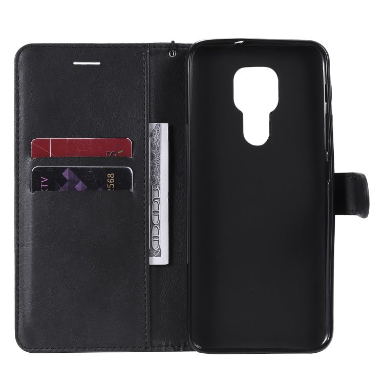 For Motorola Moto G9 Play Solid Color Horizontal Flip Protective Leather Case with Holder & Card Slots & Wallet & Photo Frame & Lanyard