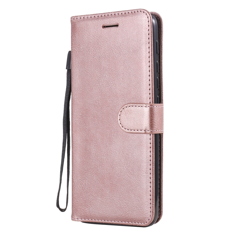 For Motorola Moto G9 Play Solid Color Horizontal Flip Protective Leather Case with Holder & Card Slots & Wallet & Photo Frame & Lanyard