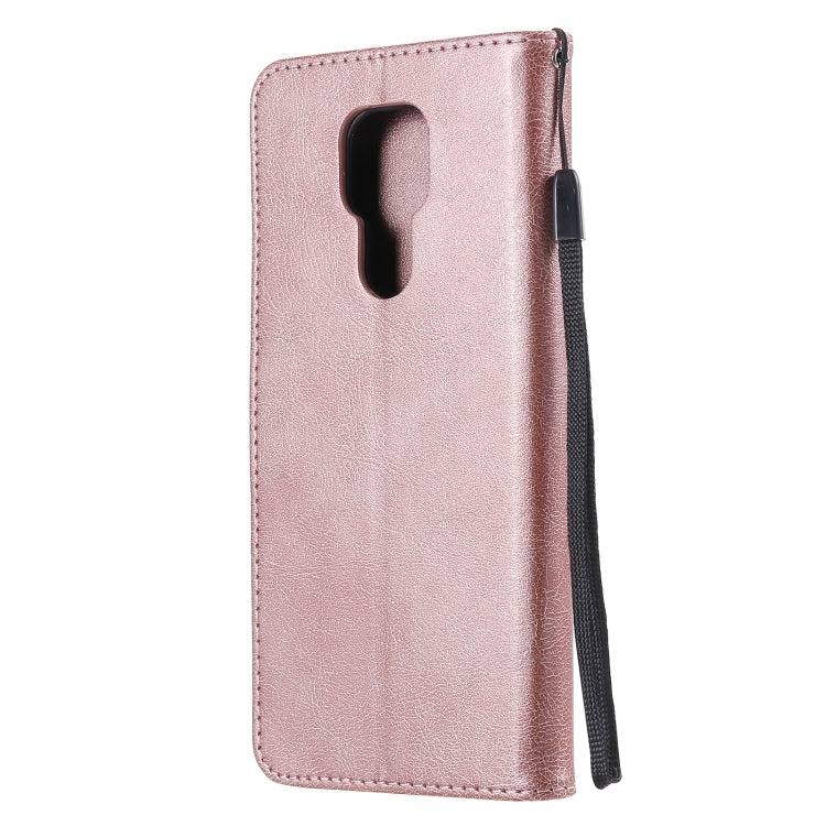 For Motorola Moto G9 Play Solid Color Horizontal Flip Protective Leather Case with Holder & Card Slots & Wallet & Photo Frame & Lanyard