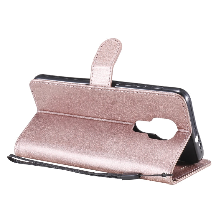 For Motorola Moto G9 Play Solid Color Horizontal Flip Protective Leather Case with Holder & Card Slots & Wallet & Photo Frame & Lanyard