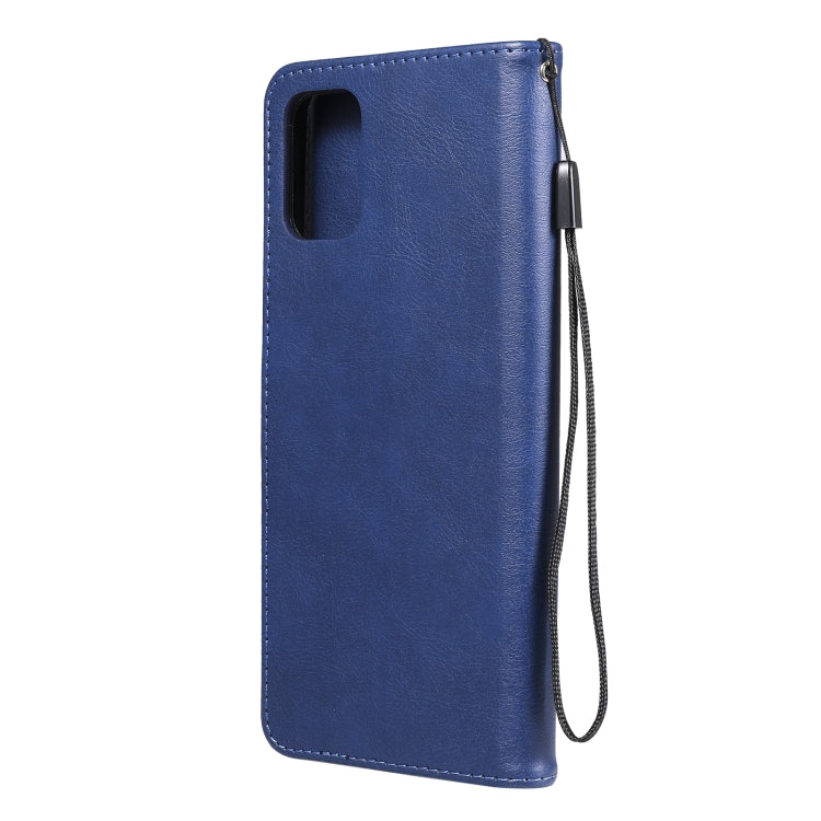 For Motorola Moto G9 Plus Solid Color Horizontal Flip Protective Leather Case with Holder & Card Slots & Wallet & Photo Frame & Lanyard