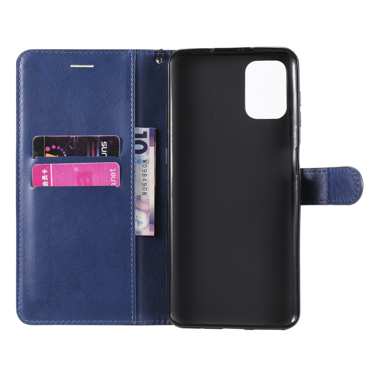 For Motorola Moto G9 Plus Solid Color Horizontal Flip Protective Leather Case with Holder & Card Slots & Wallet & Photo Frame & Lanyard