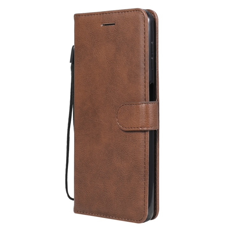 For Motorola Moto G9 Plus Solid Color Horizontal Flip Protective Leather Case with Holder & Card Slots & Wallet & Photo Frame & Lanyard