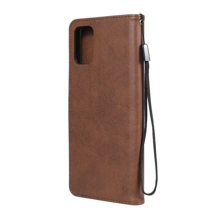 For Motorola Moto G9 Plus Solid Color Horizontal Flip Protective Leather Case with Holder & Card Slots & Wallet & Photo Frame & Lanyard