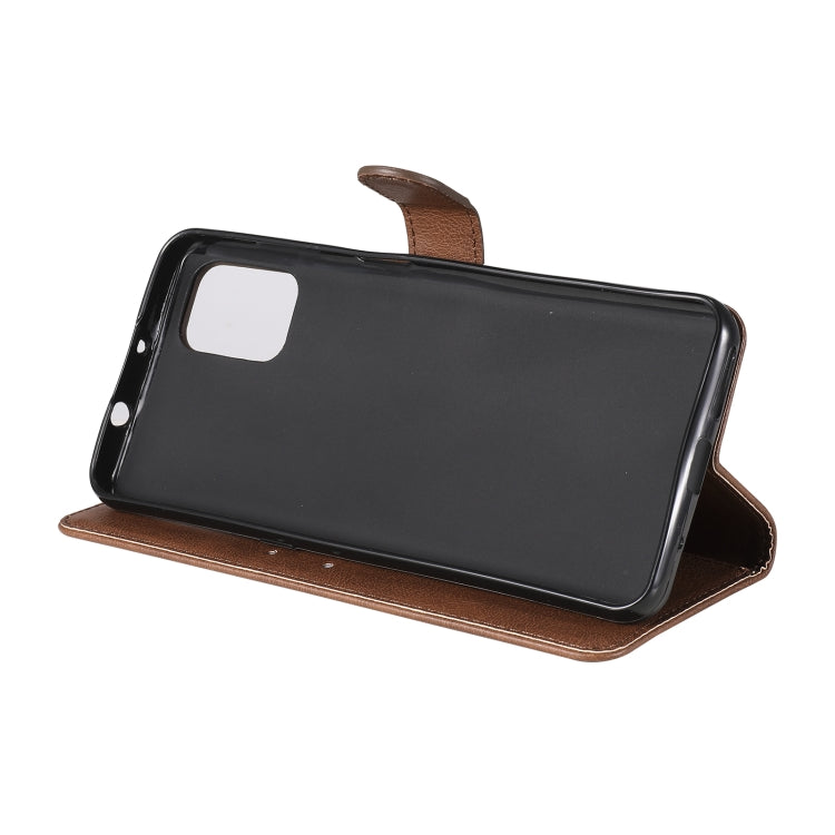For Motorola Moto G9 Plus Solid Color Horizontal Flip Protective Leather Case with Holder & Card Slots & Wallet & Photo Frame & Lanyard
