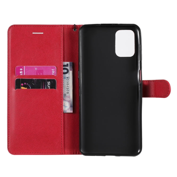 For Motorola Moto G9 Plus Solid Color Horizontal Flip Protective Leather Case with Holder & Card Slots & Wallet & Photo Frame & Lanyard