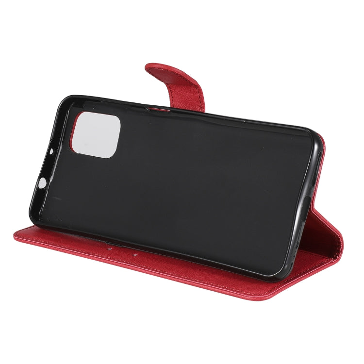 For Motorola Moto G9 Plus Solid Color Horizontal Flip Protective Leather Case with Holder & Card Slots & Wallet & Photo Frame & Lanyard